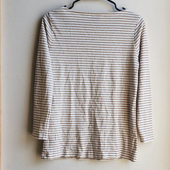 Vineyard Vines Gold/Cream Scoop Neck Striped Jersey Size Medium - Picture 11 of 11